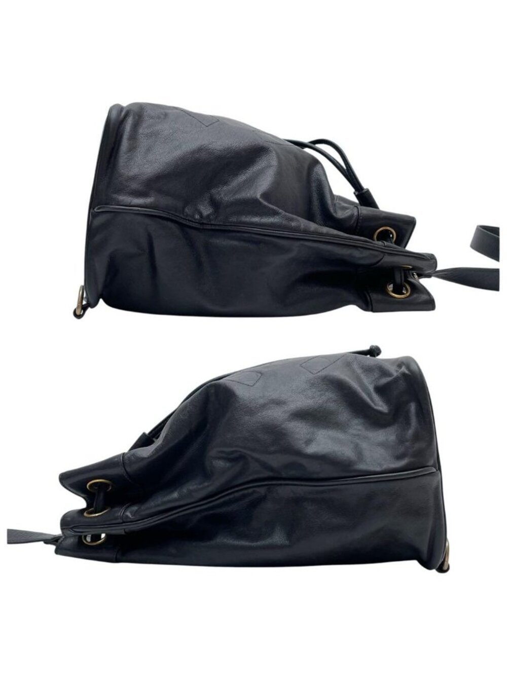 Chanel Lambskin CC Logo Drawstring Shoulder Bag Black - Picture 4 of 10